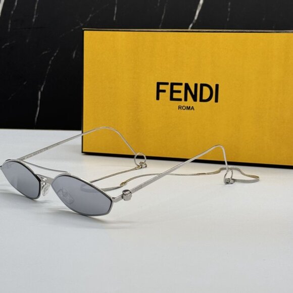 NEW FENDI FE40114U-Y 16C WOMEN SILVER CAT EYE FENDI SUNGLASSES main image 11